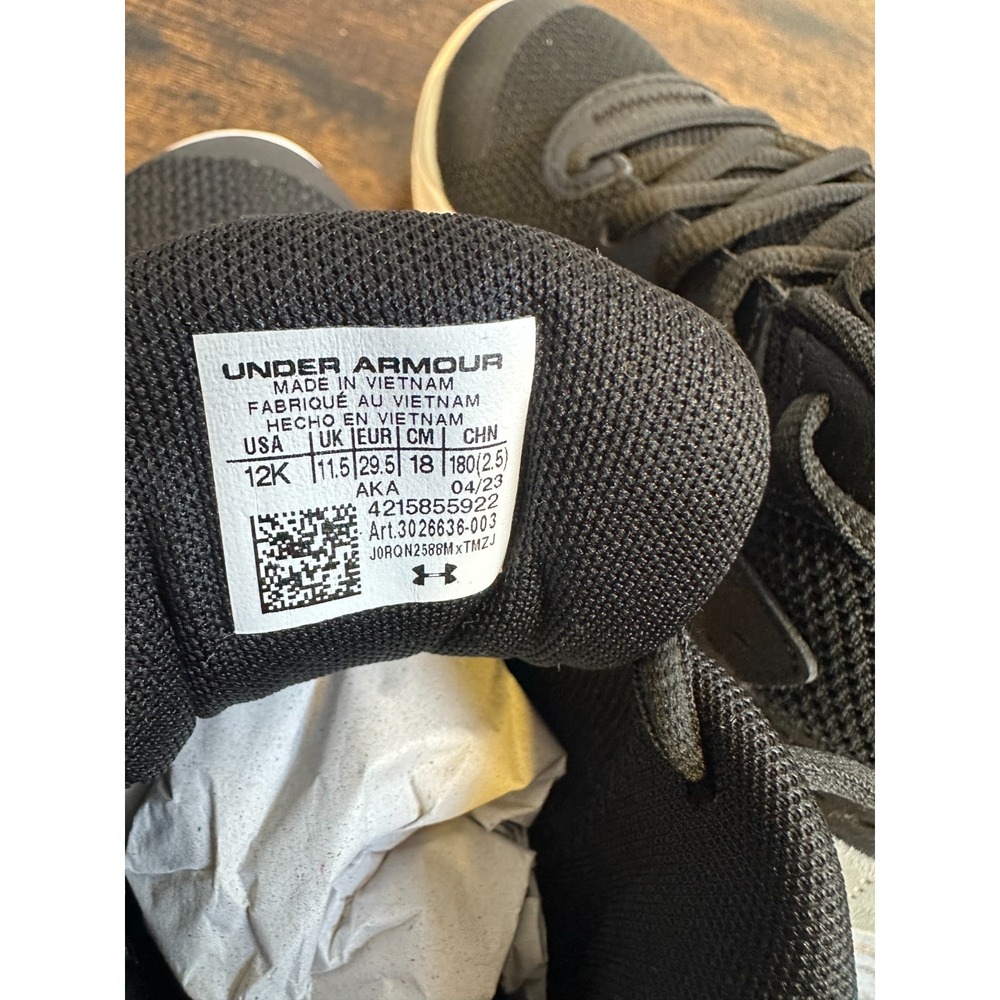 Under Armour Kids UA PS Jet 23 Basketball Shoes Black Grey 3026636-003 Size 12K - Picture 5 of 10